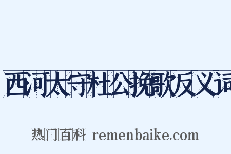 西河太守杜公挽歌反义词是什么意思的图片